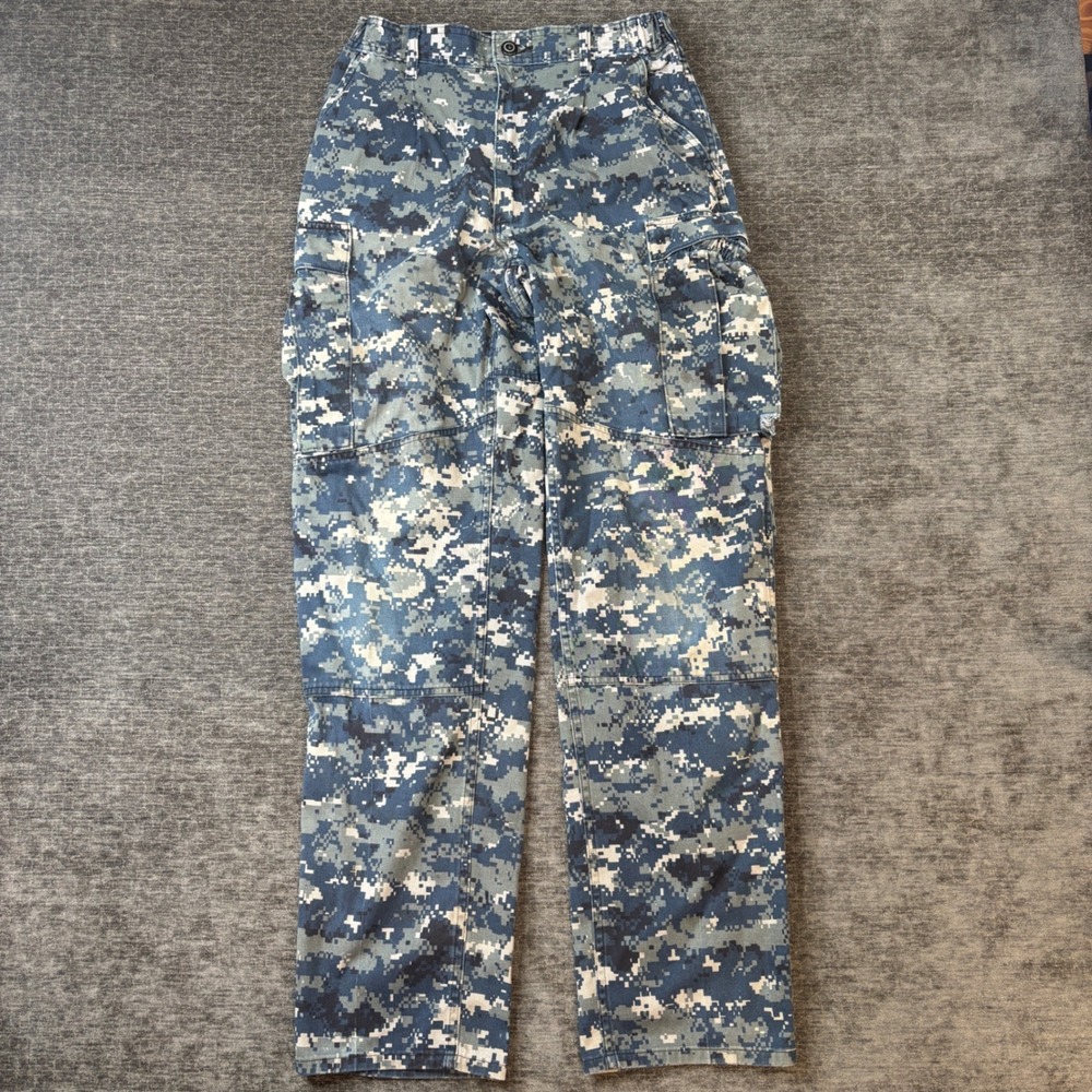 US Navy NWU Type I Digital Blue Camo Cargo Pants Mens Small Military 28x32